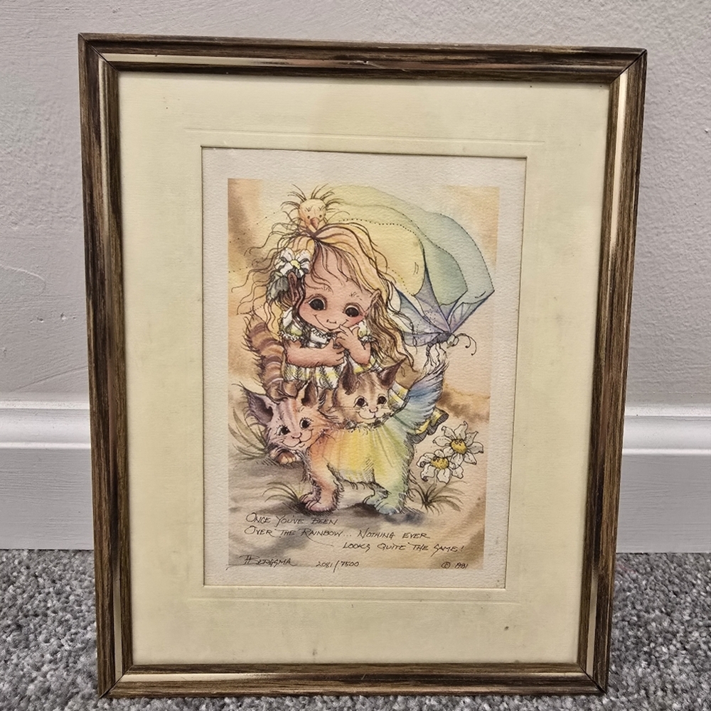 Jody Bergsma 1981 Signed Framed Print Once You've Been Over The Rainbow...